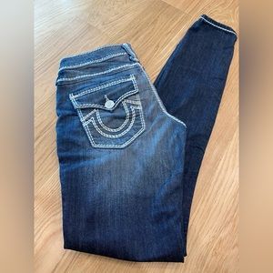 True Religion Stone Washed Skinny Jeans, Size 26, EUC
